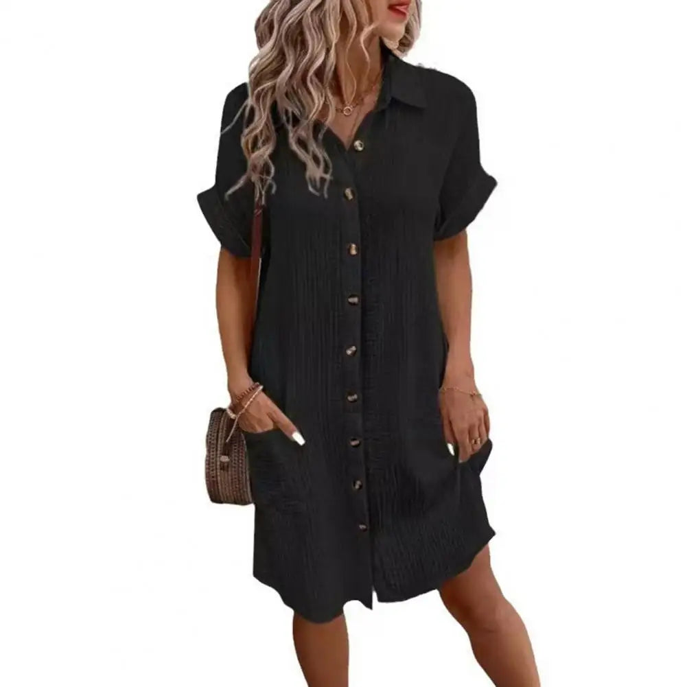 Robe longue en coton et lin