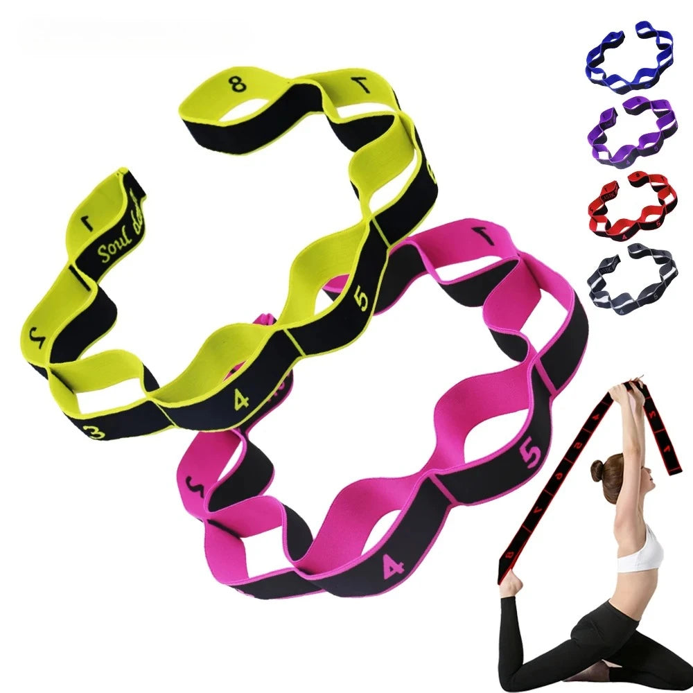 Bande de Résistance Élastique Numérique 8/10 Sections pour Danse, Yoga, Pilates, Fitness et Entraînement d'Étirement
