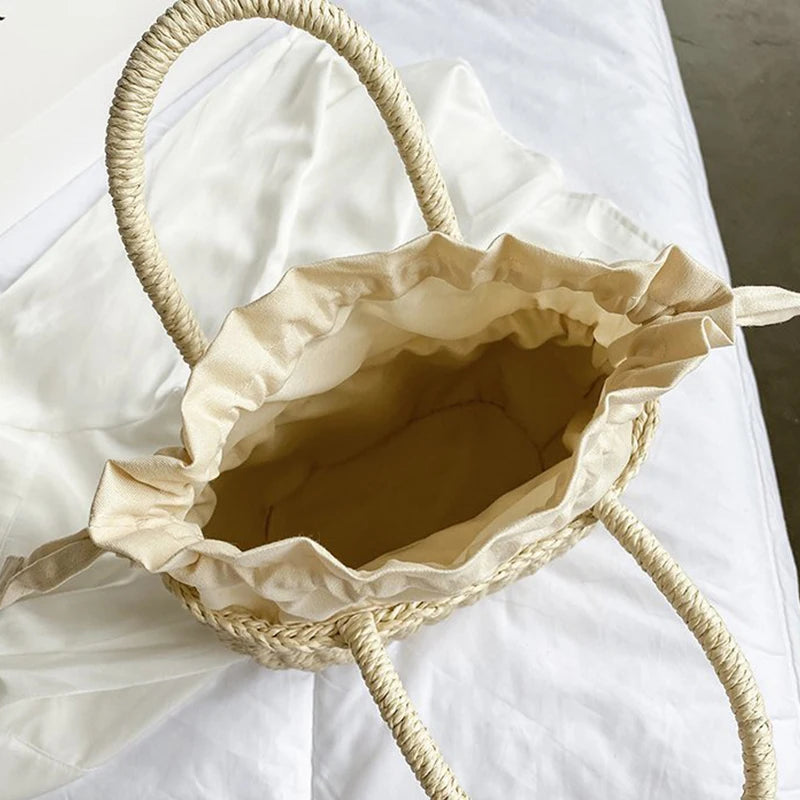 Sac sceau en paille tressée
