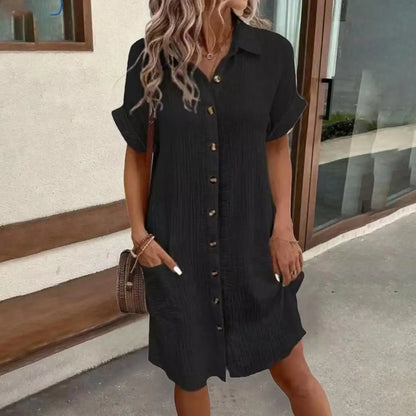 Robe longue en coton et lin