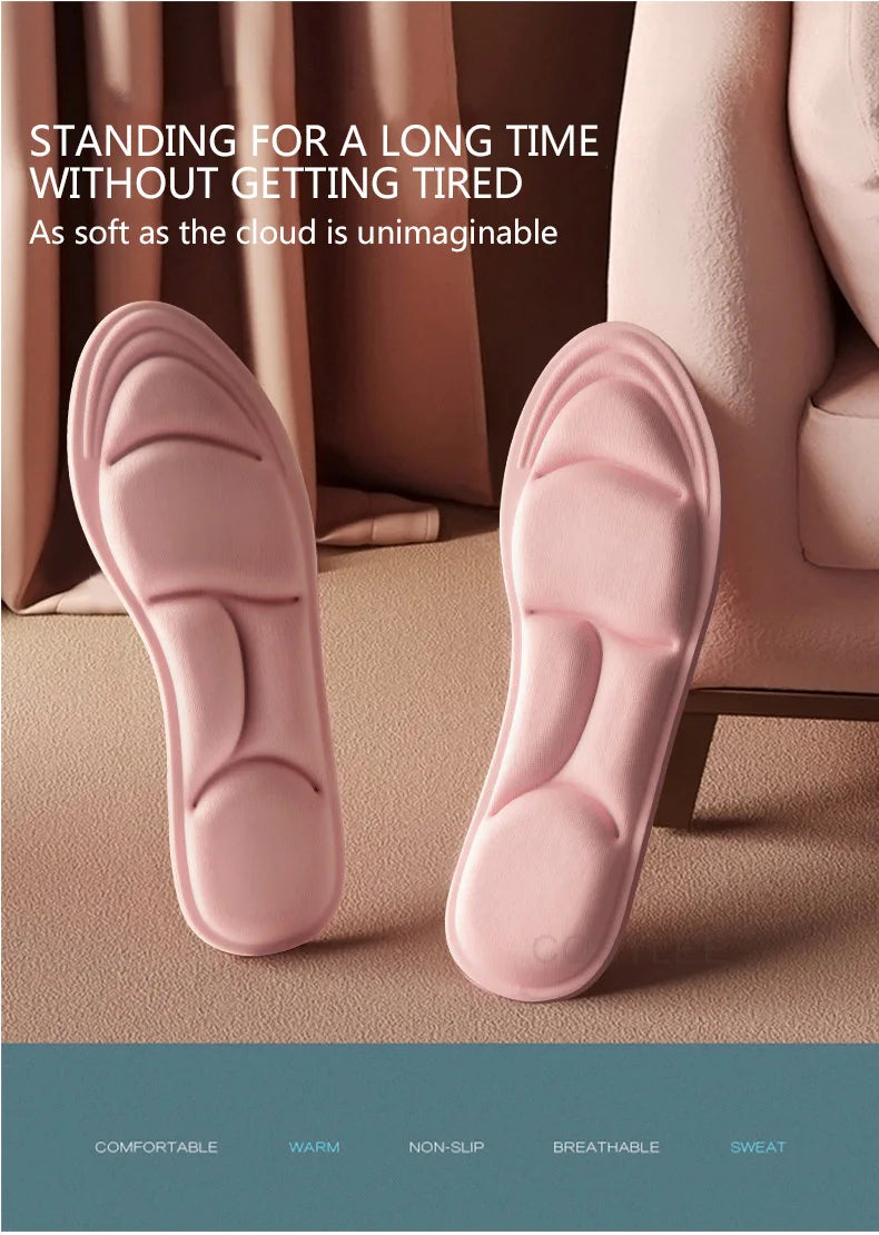 Semelles intérieures en mousse à mémoire de forme pour chaussures, coussin respirant, Sport, course à pied, orthopédiques, Massage 5D