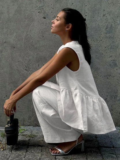 Ensemble deux pièces Chic en coton et lin