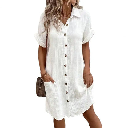 Robe longue en coton et lin