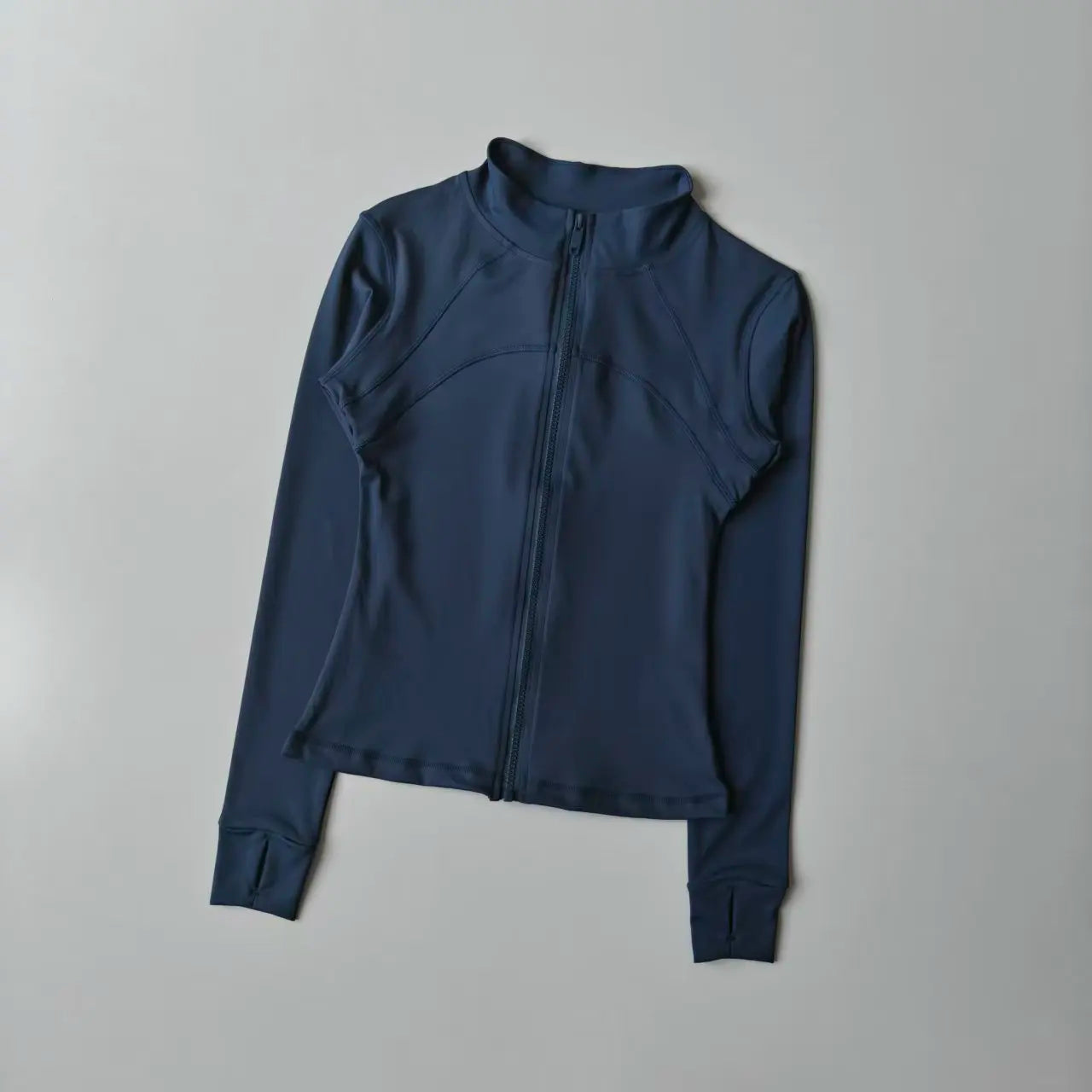 Veste de sport à manches longues pour femme, vêtements de yoga minces, cardigan zippé à séchage rapide, col montant, haut de course, fitness, extérieur