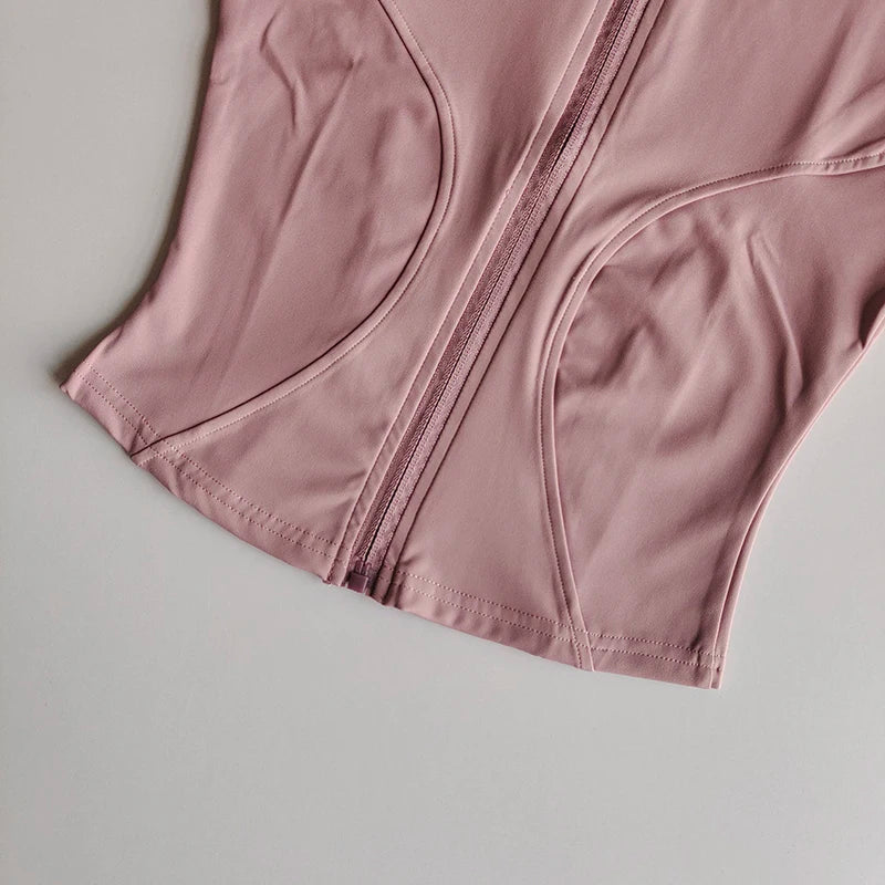 Veste de sport à manches longues pour femme, vêtements de yoga minces, cardigan zippé à séchage rapide, col montant, haut de course, fitness, extérieur