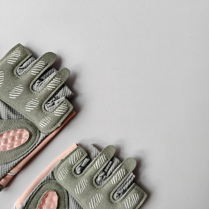 Gants de fitness femme demi‑doigts – antidérapants