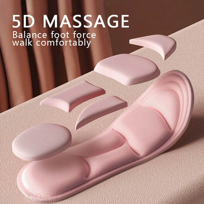 Semelles intérieures en mousse à mémoire de forme pour chaussures, coussin respirant, Sport, course à pied, orthopédiques, Massage 5D